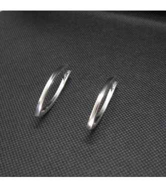 E000767 Stylish Plain Sterling Silver Long Earrings Genuine Solid Hallmarked 925